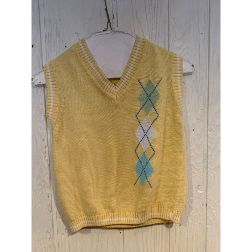 Girls IMP Originals Inc. Yellow Argyle Sweater Vest Size 7